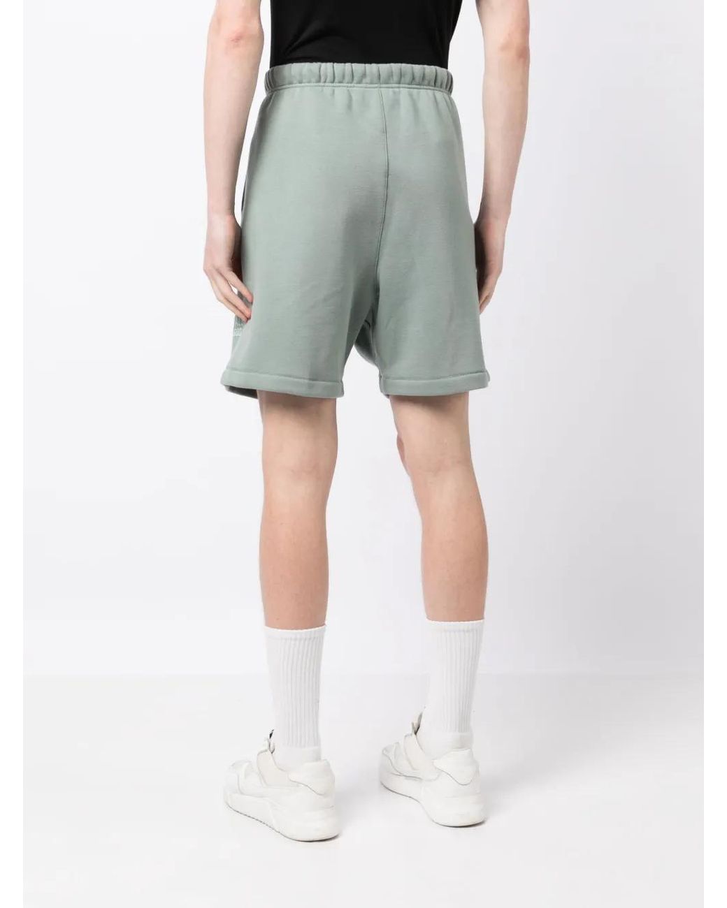 Fear Of God Blue Logo-Patch Track Shorts for men