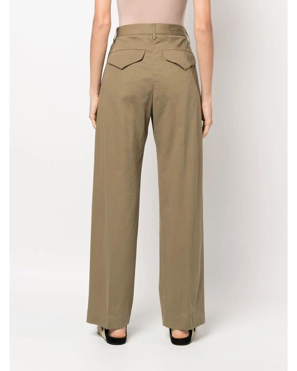 Aspesi Natural Wide-Leg Trousers