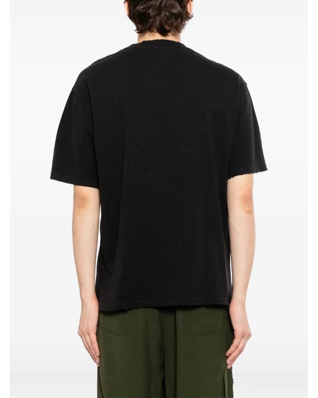 WARMAN Black Graphic-Print T-Shirt for men