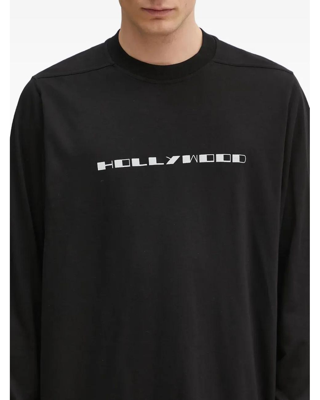 Rick Owens Hollywood Graphic Long-Sleeve T-Shirt in Black for Men