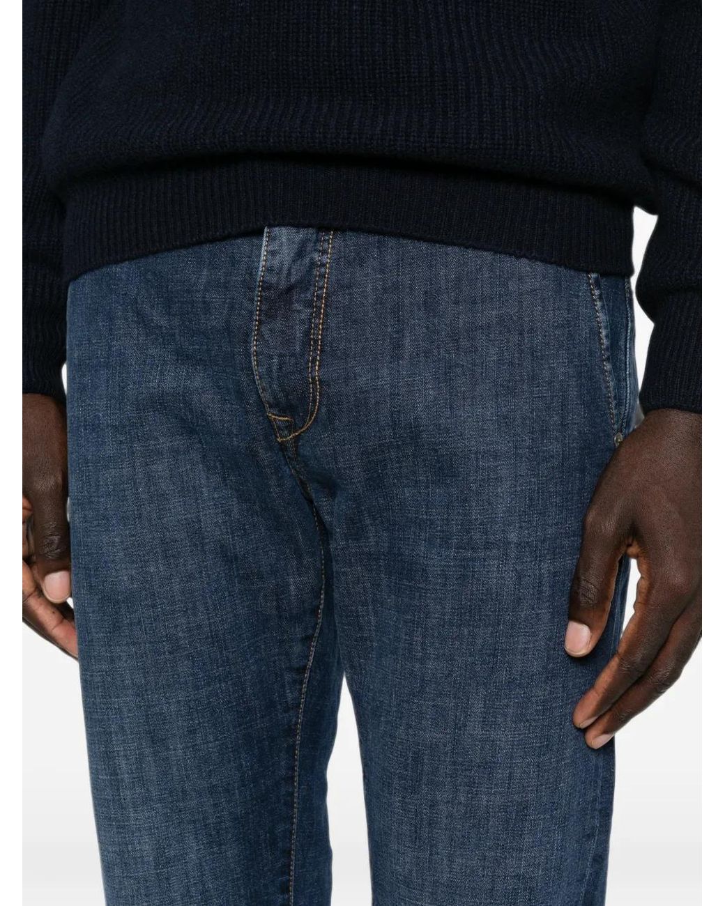Incotex Blue Straight-Leg Jeans for men