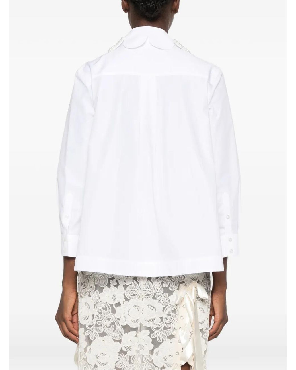 Simone Rocha White Embellished-Collar Shirt