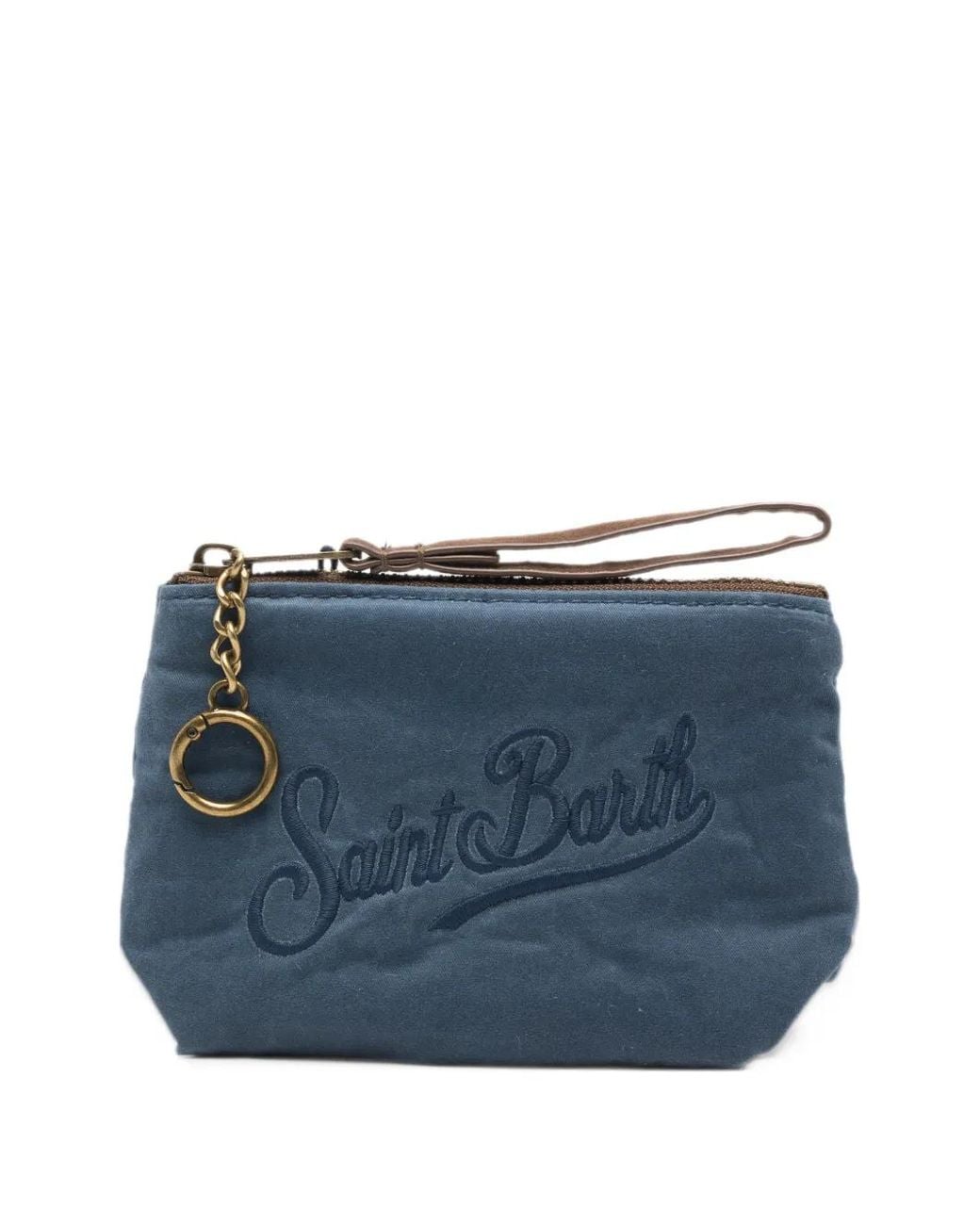 Mc2 Saint Barth Blue Mini Aline Embroidered Wallet