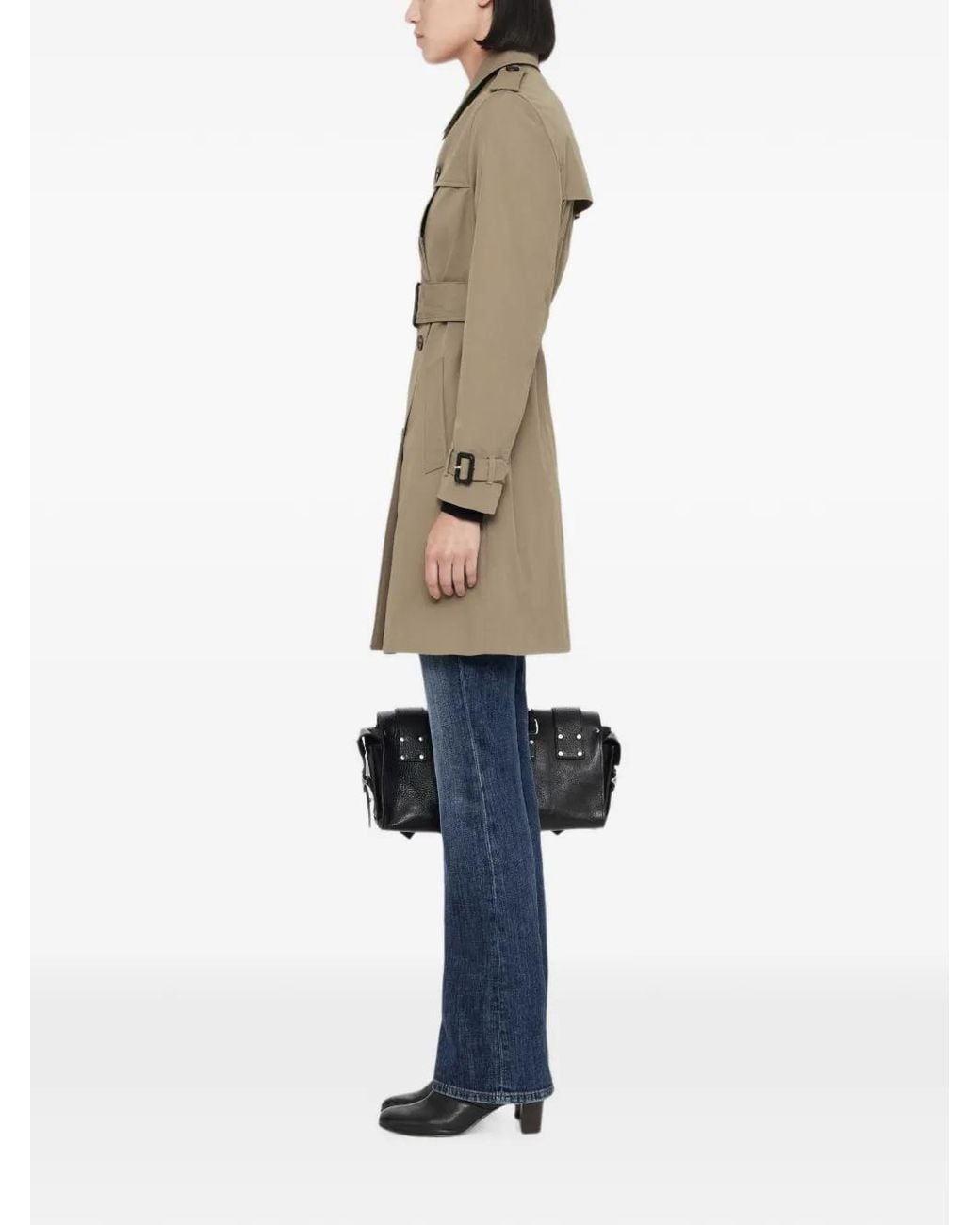 AllSaints Natural Leonard Double-Breasted Trench Coat