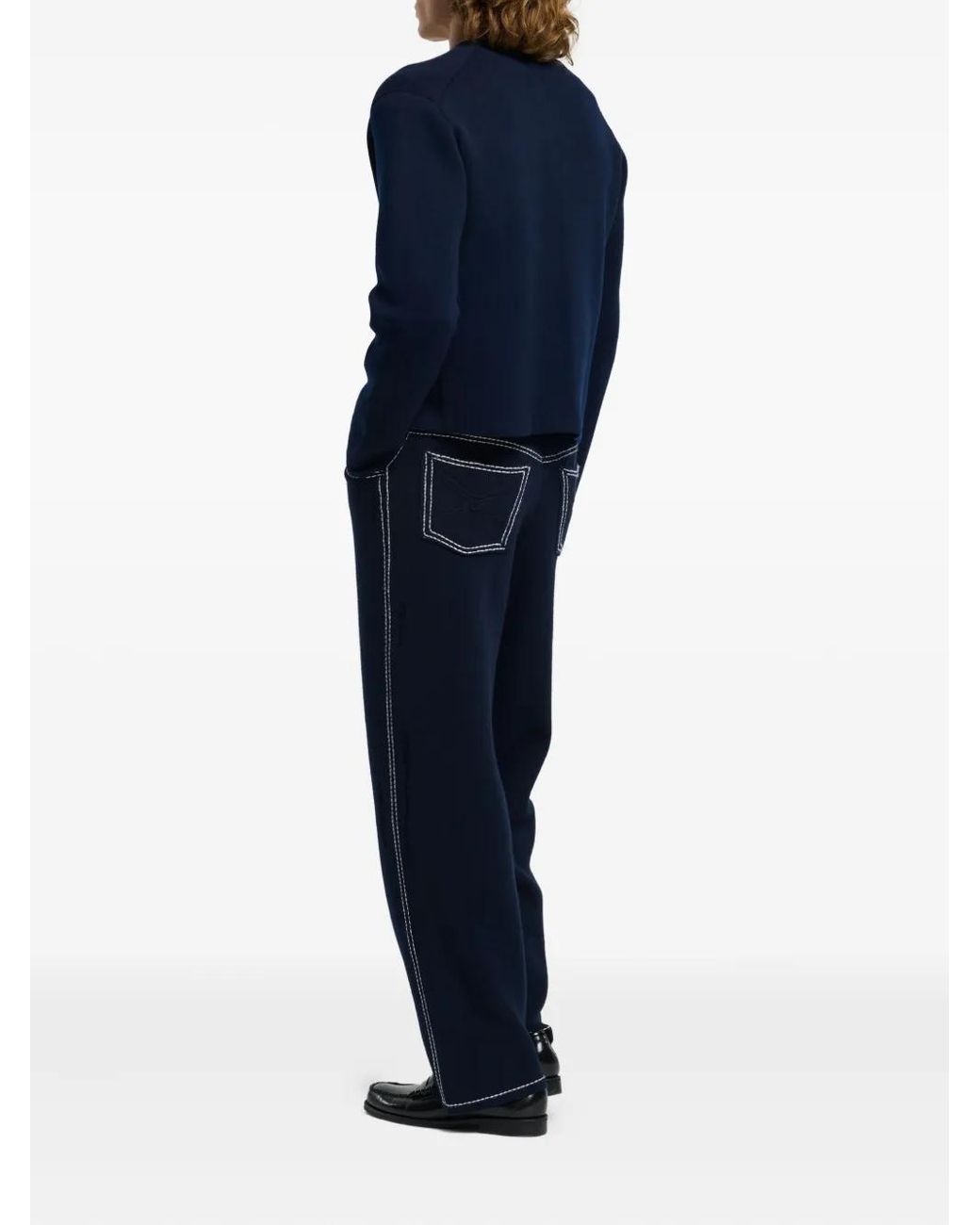 Barrie Blue V-Neck Button Cardigan