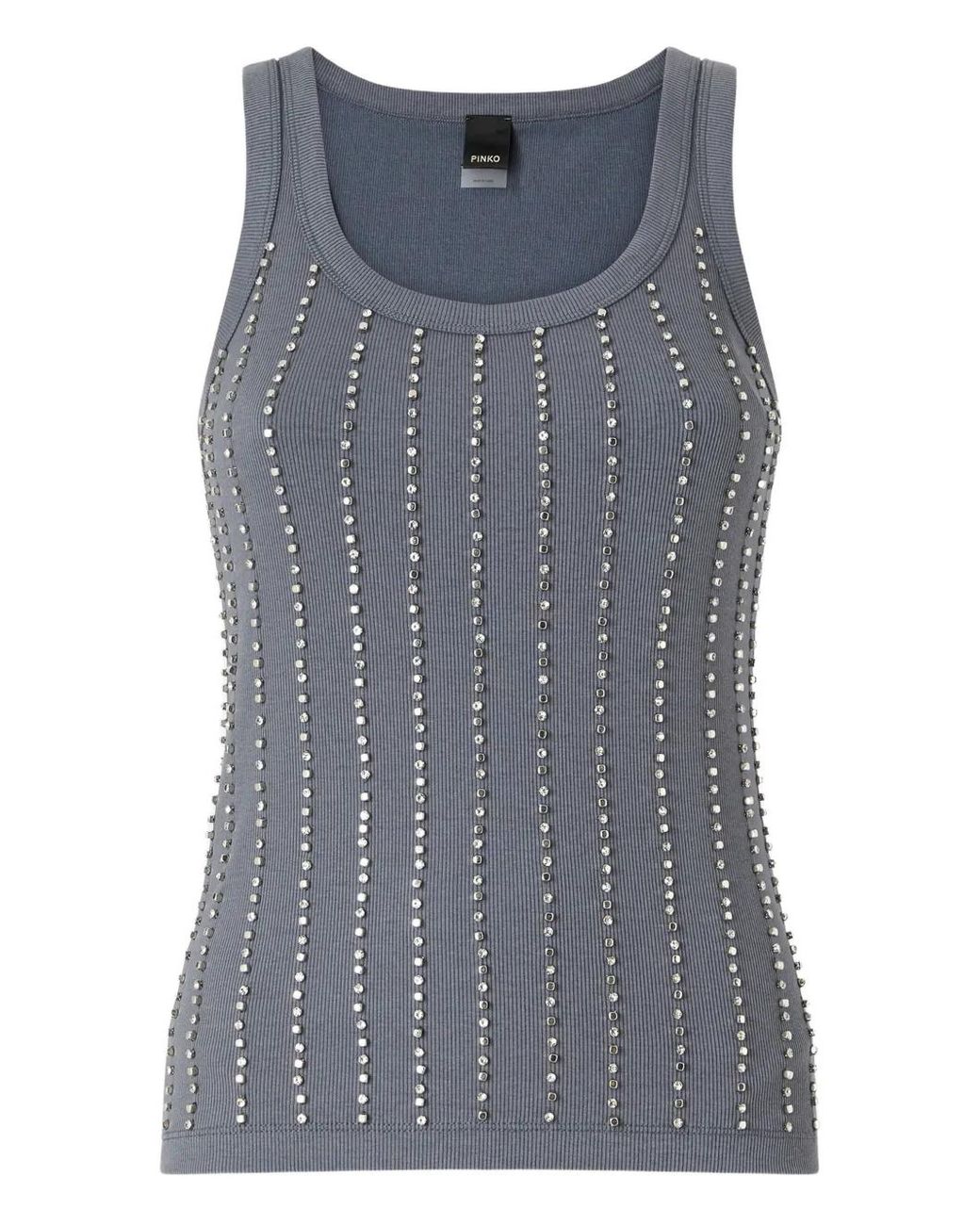 Pinko Gray Vest Top With Jewel Details