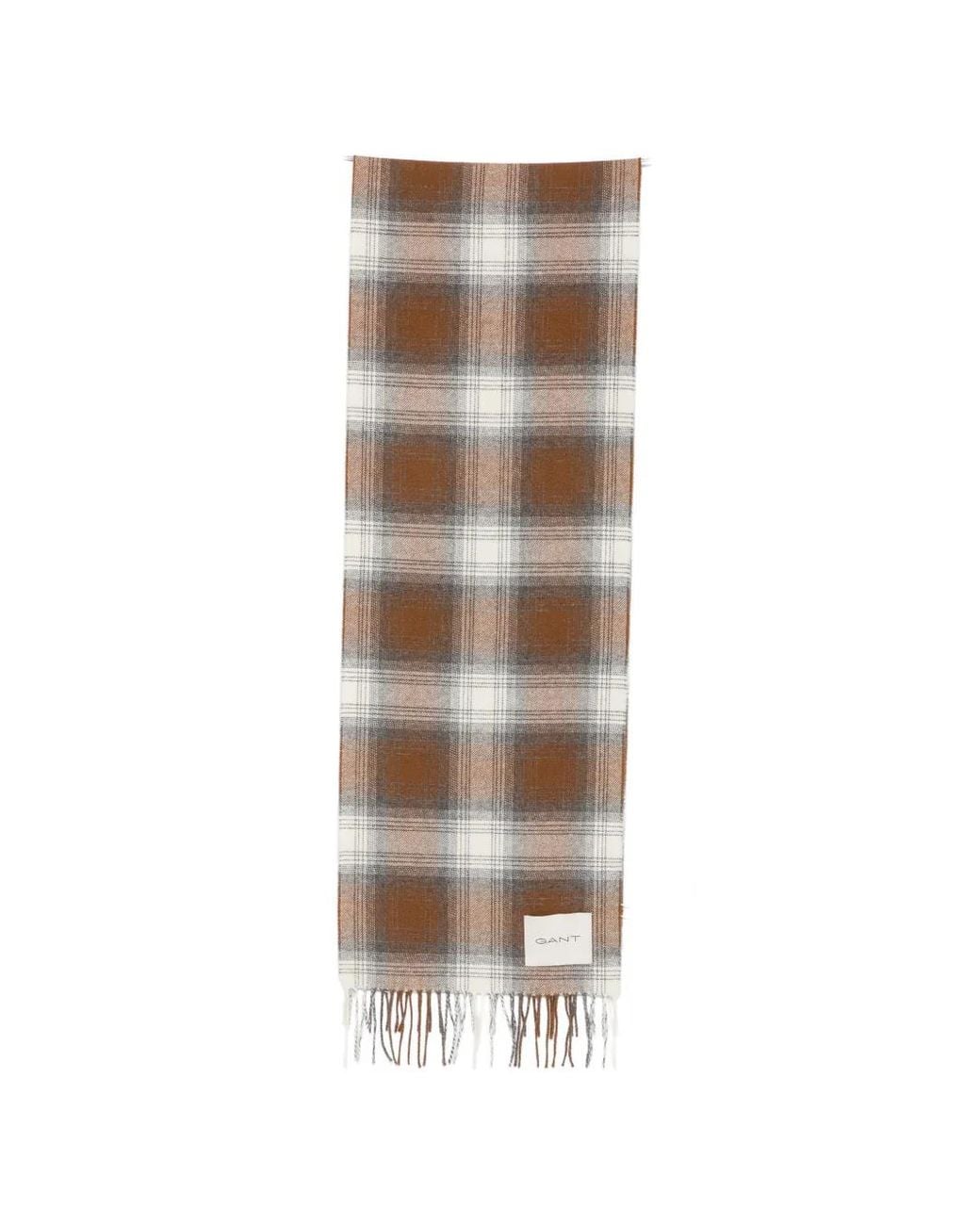 Gant Natural Checked Wool Scarf for men
