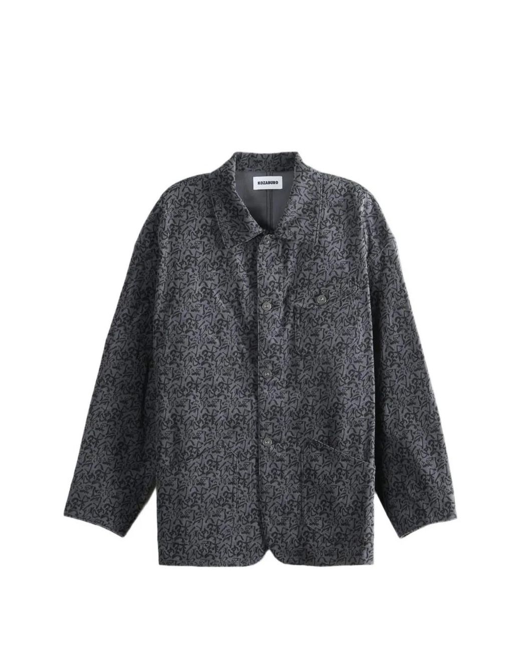 KOZABURO Gray Veste Légère En Velours Côtelé for men