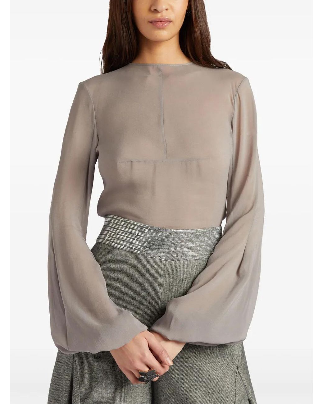 Genny Natural Puff-Sleeve Bodysuit