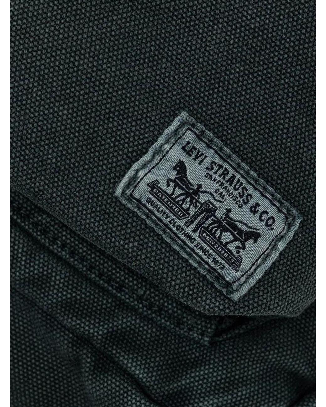 Levi's Blue Logo-Patch Canvas Backpack