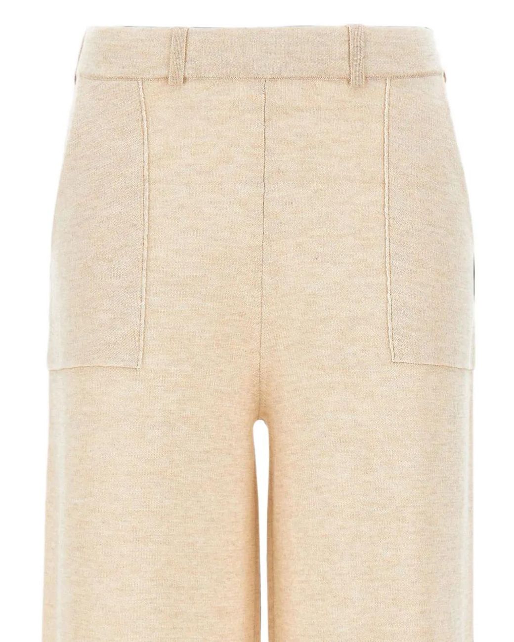 Kangra White Ribbed-Edge Palazzo Pants