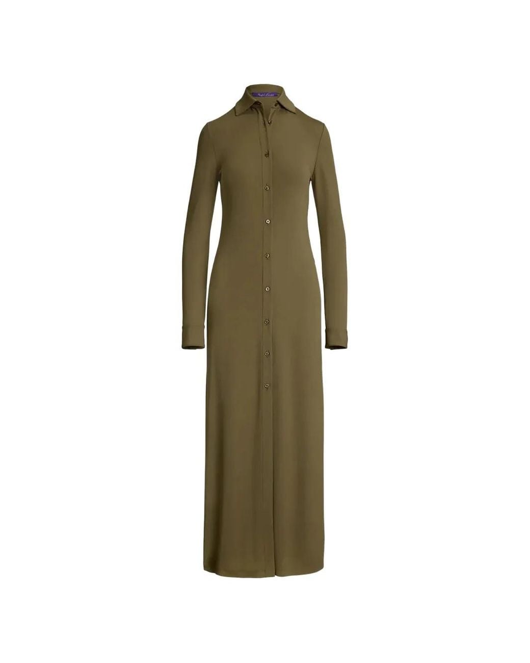 Ralph Lauren Green Robe-Chemise À Boutonnière