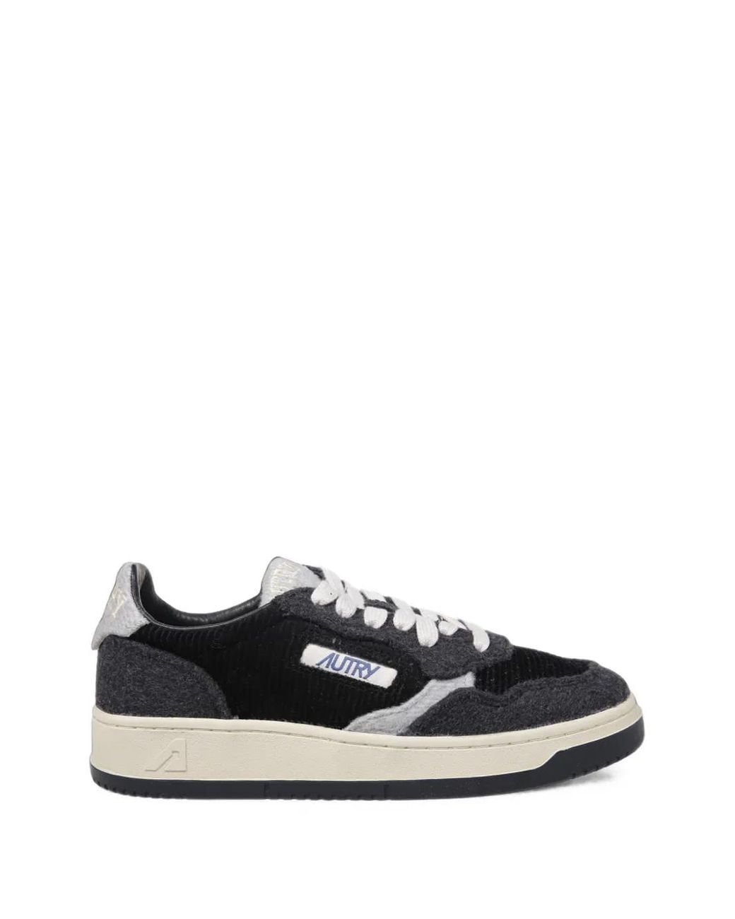 Autry Black Corduroy Panelled Sneakers