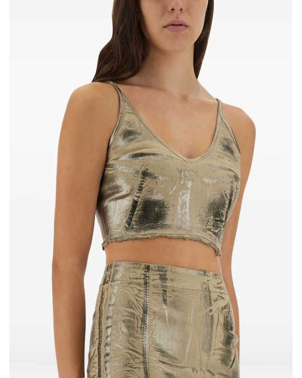 Rick Owens Green Spaghetti-Strap Top