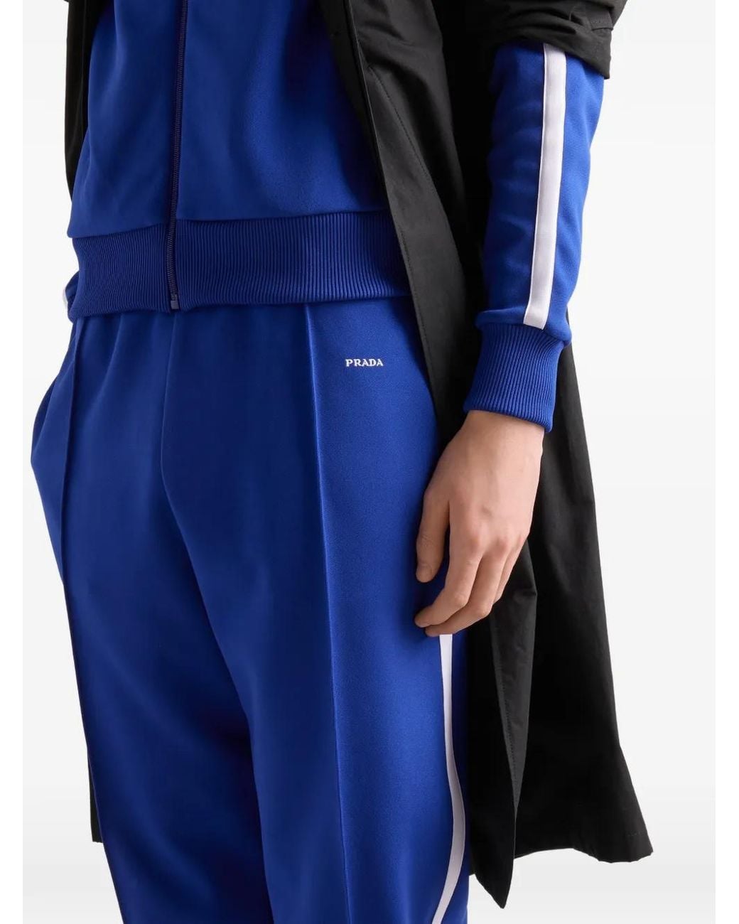 Prada Blue Stripe-Detail Track Pants for men