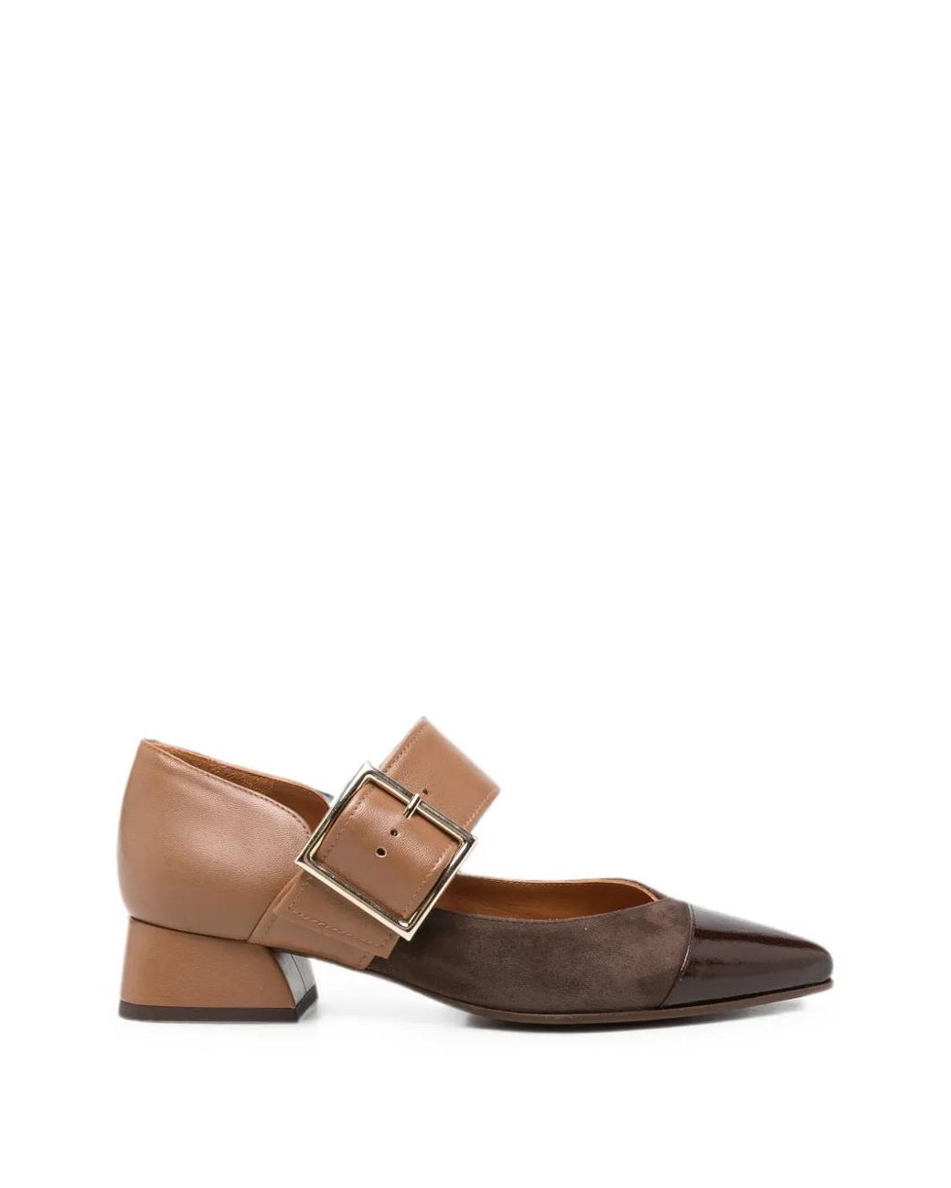 Chie Mihara Brown Hebas Buckle-Strap Pointed-Toe Pumps