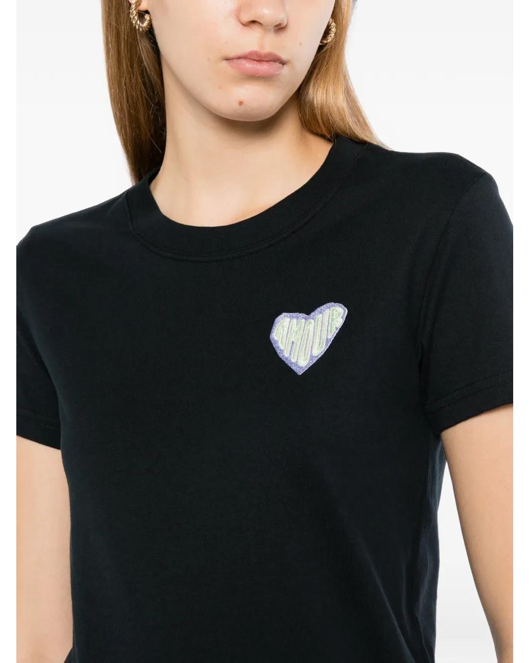SPORT b. by agnès b. Black Logo-Embroidered T-Shirt