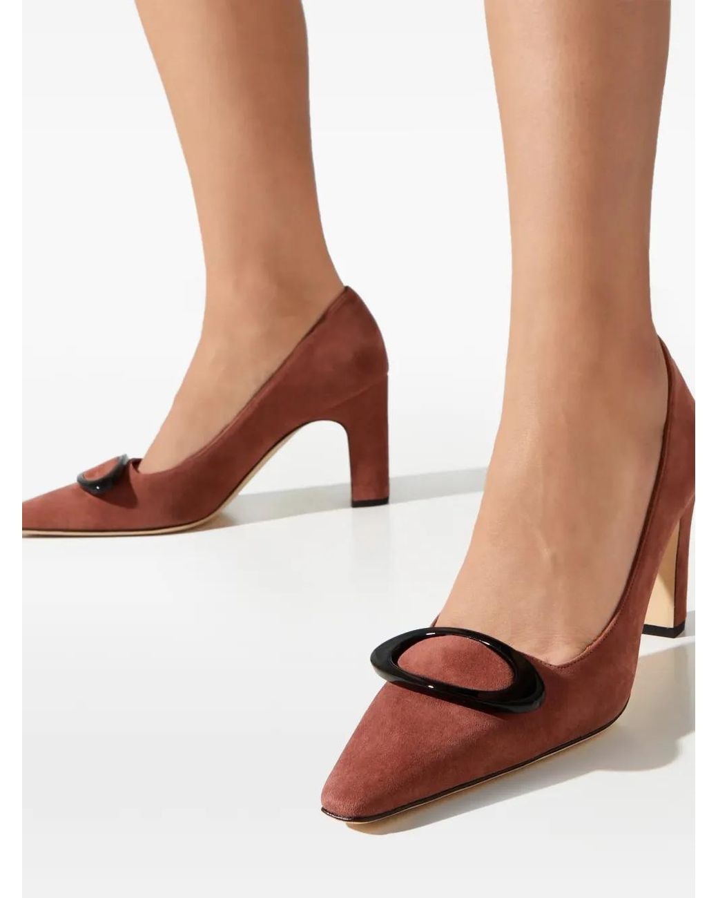 Manolo Blahnik Pink Fenixhi Buckle Pointed Pumps
