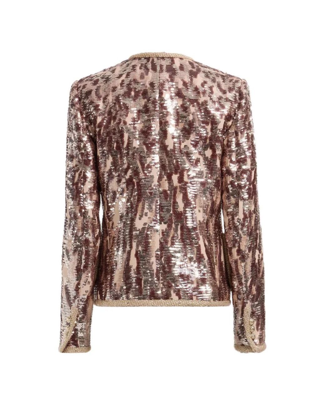 Elie Saab Natural Sequin-Embroidered Tweed Jacket
