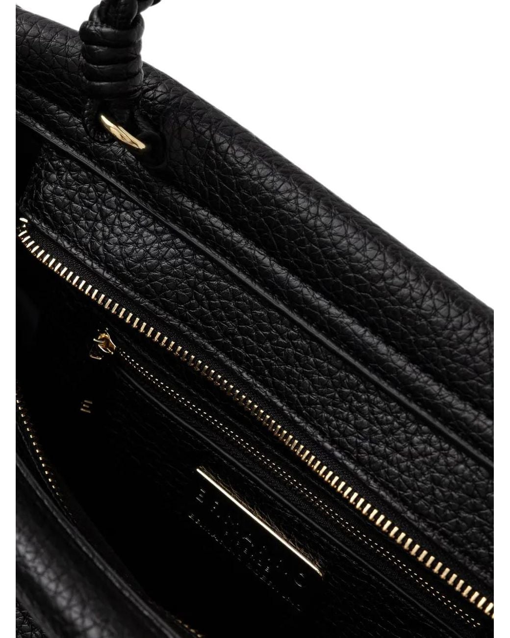 ERMANNO FIRENZE Black Braided-Handle Two-Way Tote Bag