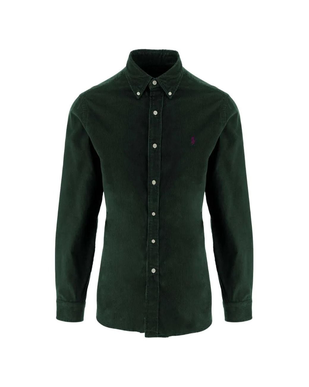 Polo Ralph Lauren Green Corduroy Embroidered-Logo Shirt for men