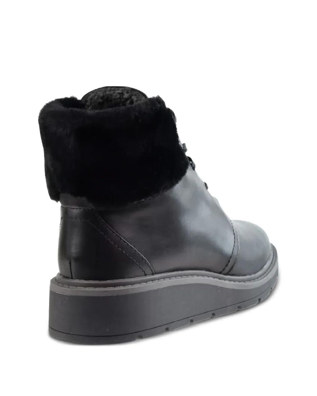 Clarks Black Andie Go Fur Lace-Up Boots