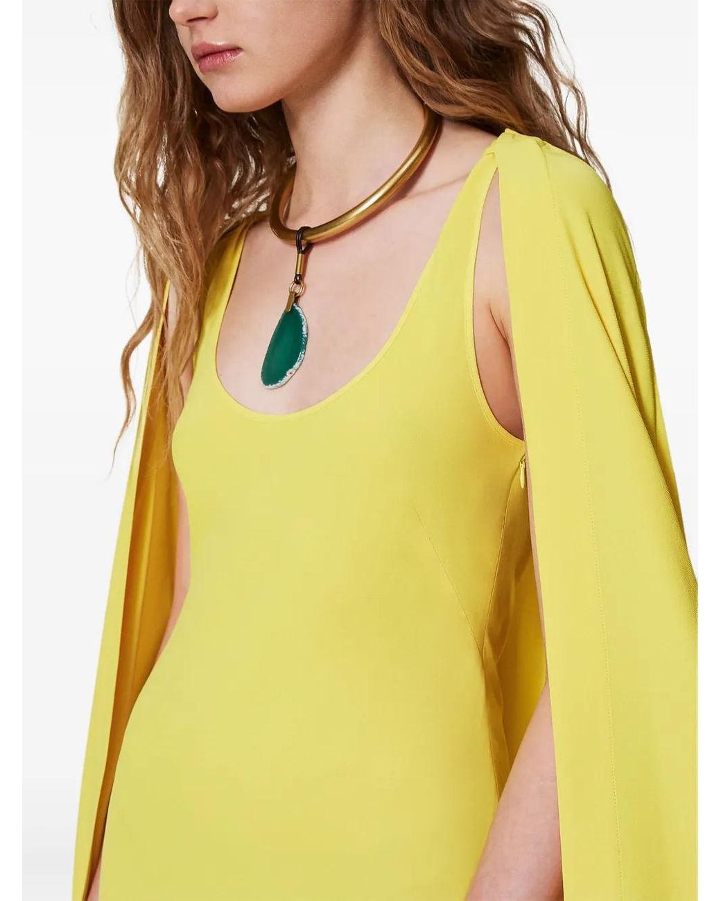Twinset Yellow Woven Dress