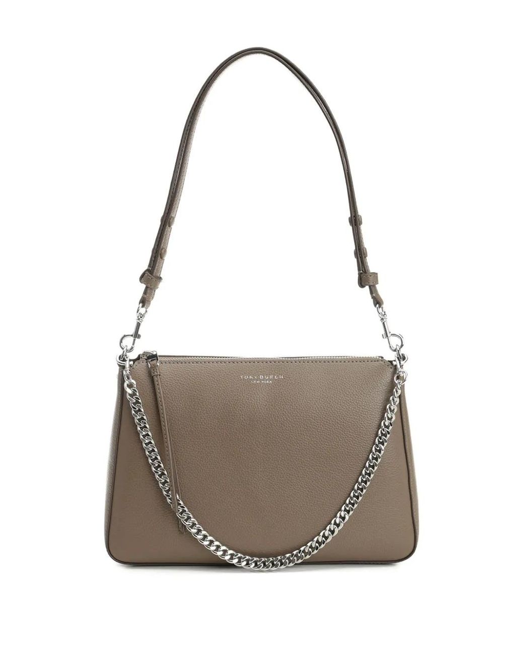 Tory Burch Gray Perry Chain-Strap Shoulder Bag