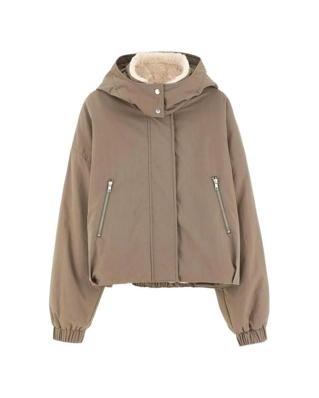 Bellerose Brown Veste Herna À Capuche Et Col En Fourrure Artificielle