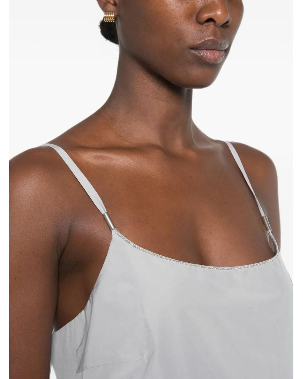 Peserico Gray Pleated Top