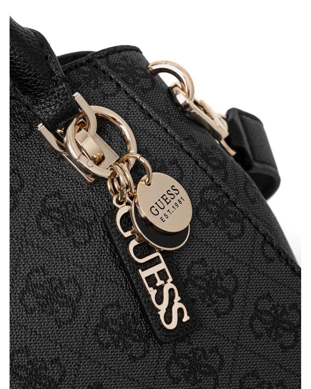 Guess Black Satchel-Tasche Mit Monogramm