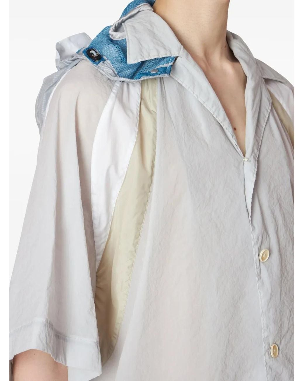Kolor White Hood Colour-Block Shirt for men