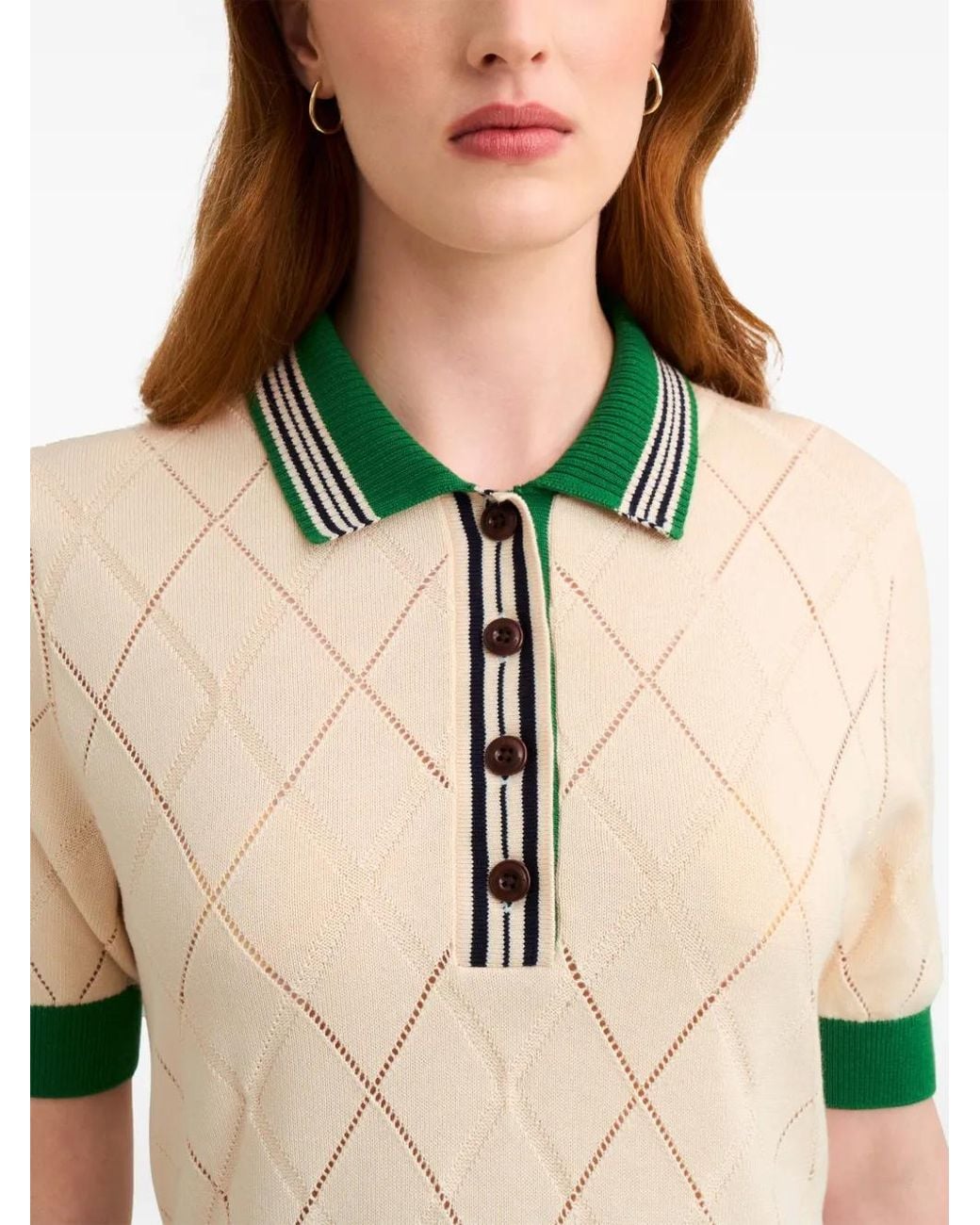 Pringle of Scotland Natural Argyle Polo Shirt