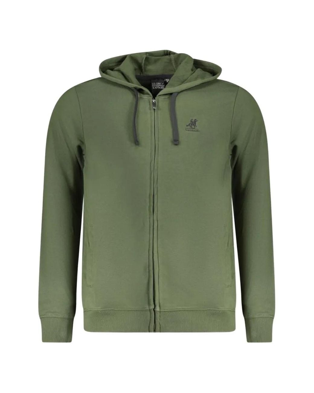 U.S. Grand Green Hoodie Zippé À Logo Brodé for men