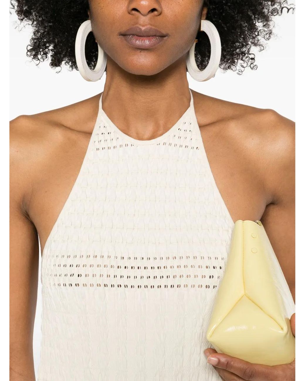 Nanushka White Textured Midi Dress