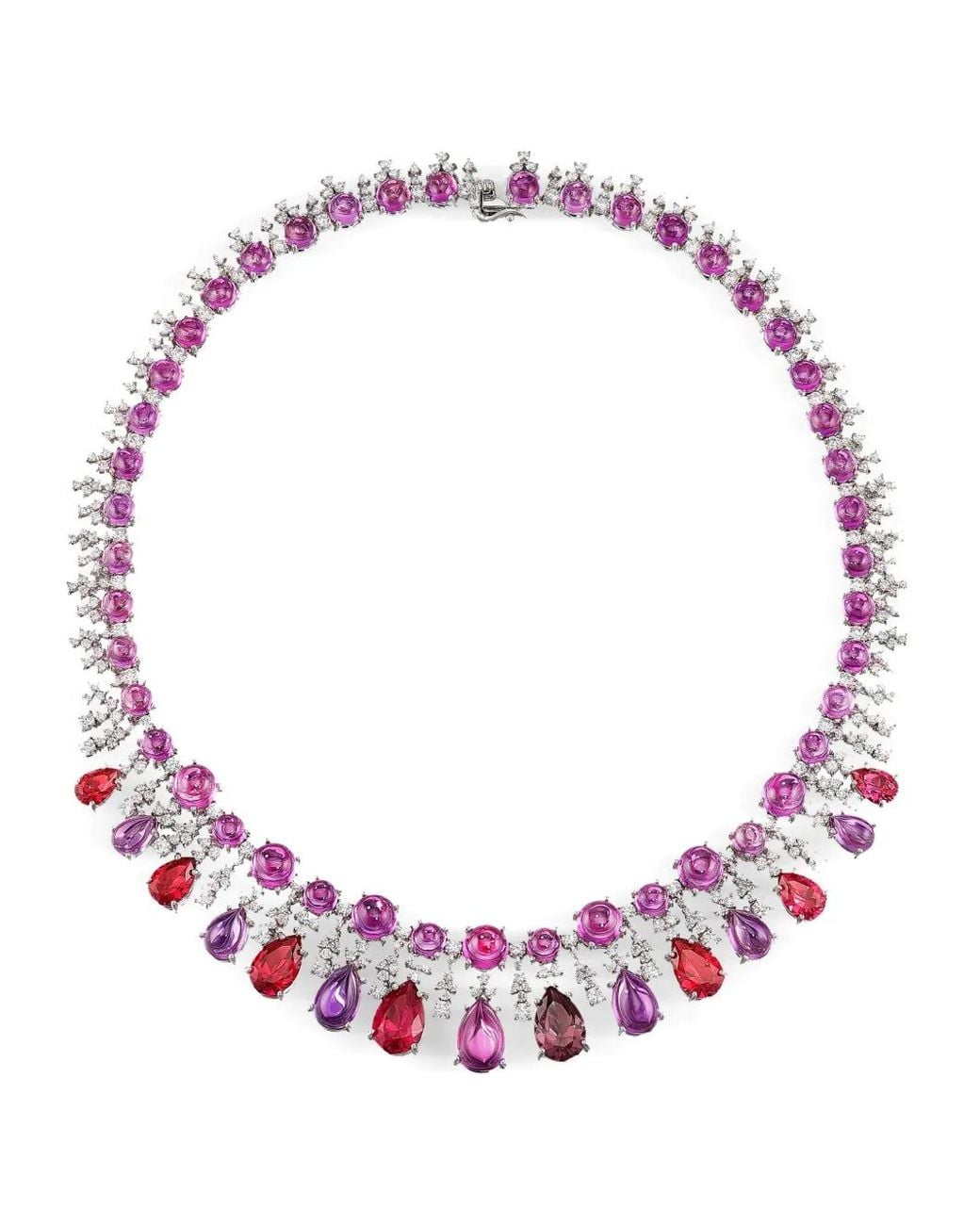 Anabela Chan Pink 18Kt Pomegranate Tutti Frutti Necklace