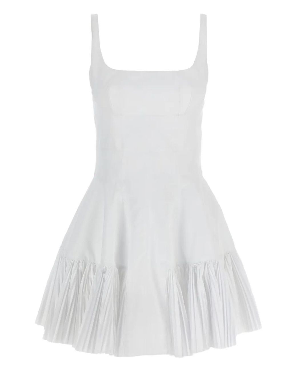 Giovanni bedin White Pleated Mini Dress