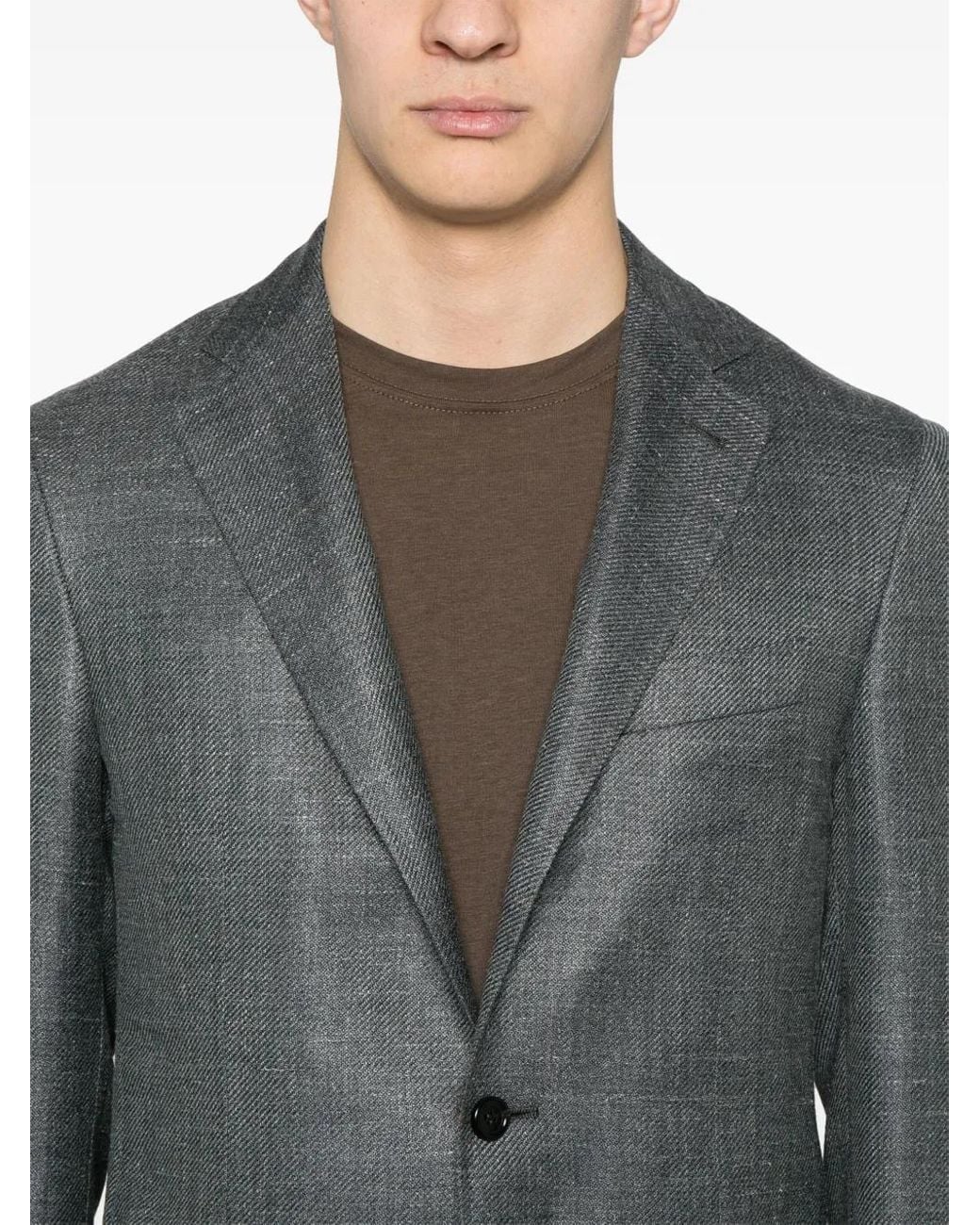 Canali Gray Single-Breasted Blazer for men