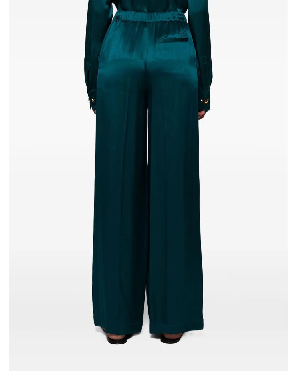 Pantalones De Seda Loewe de color Green