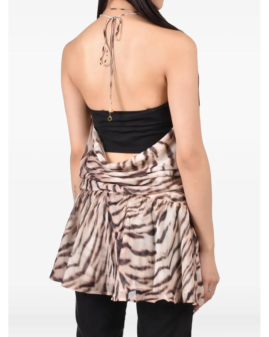 Room Service Pjs Brown Tiger-Print Bias-Cut Mini Dress