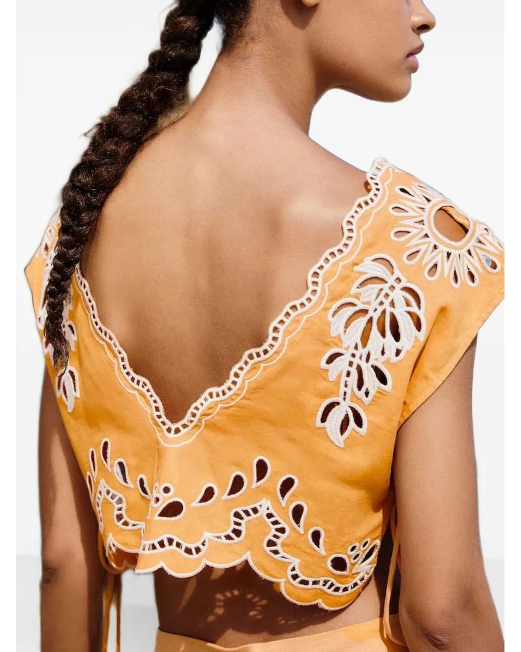 Farm Rio Orange Banana Tree Blouse