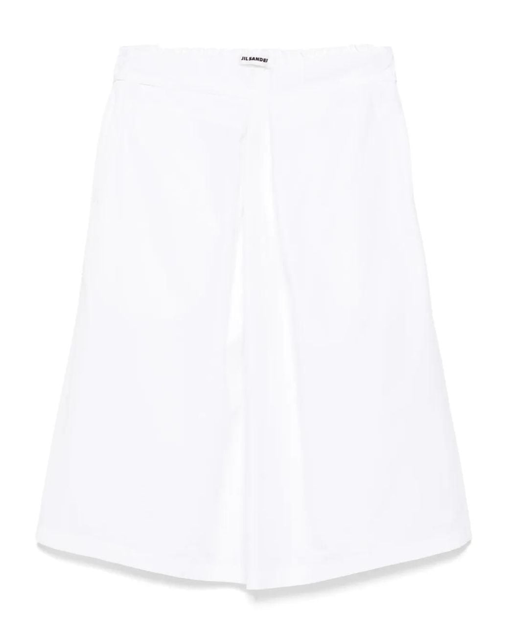 Jil Sander White Cotton Poplin Skirt
