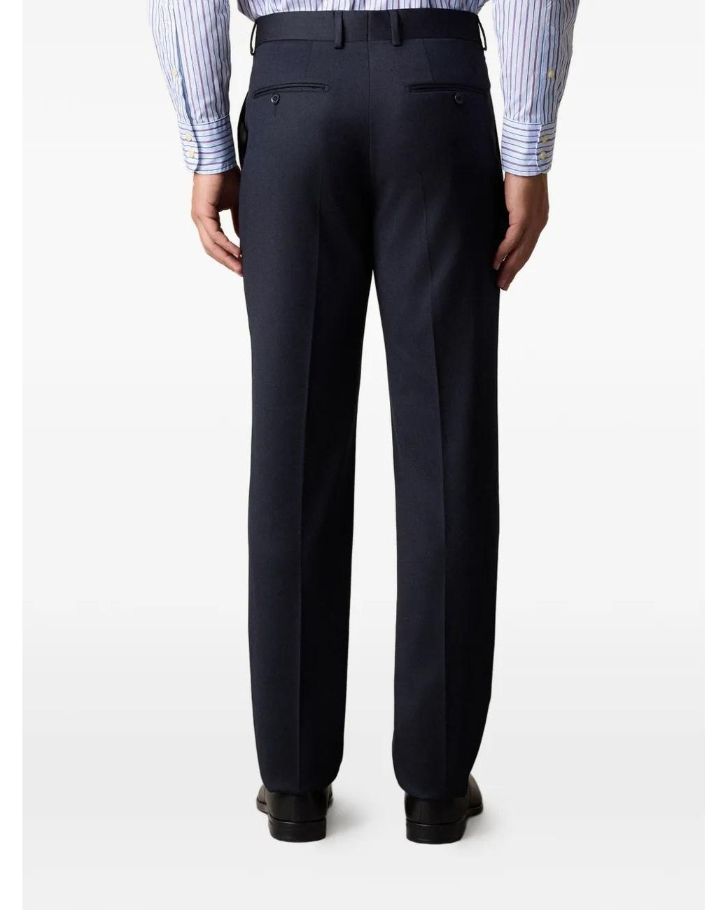 Brooks Brothers Blue Virgin-Wool Blend Trousers for men