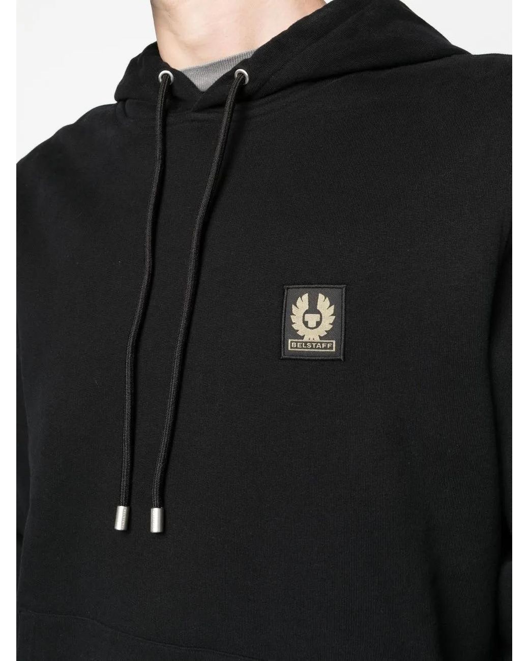 Belstaff Black Logo Patch Hoodie for men