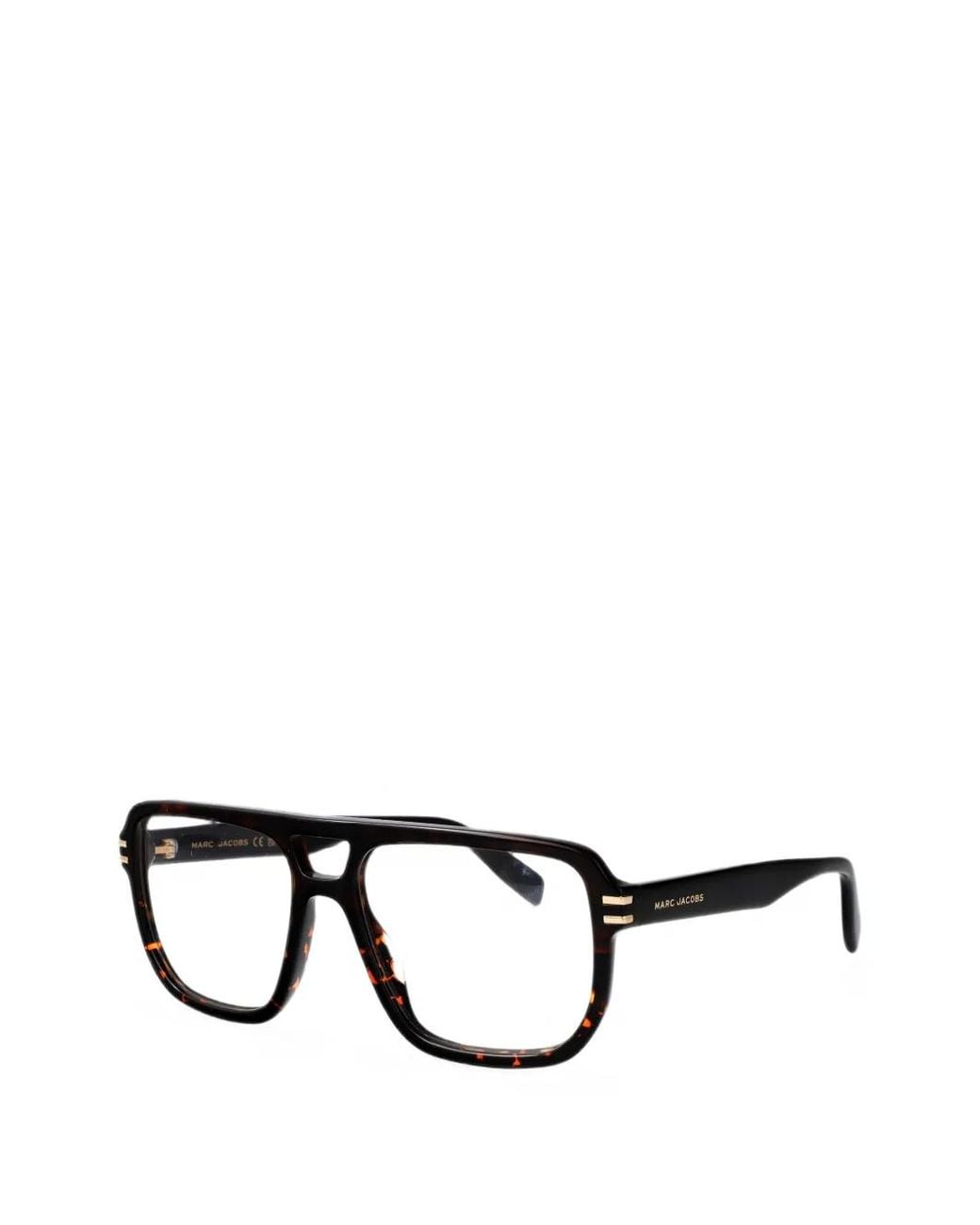 Marc Jacobs Black Tortoiseshell-Effect Pilot-Frame Glasses for men