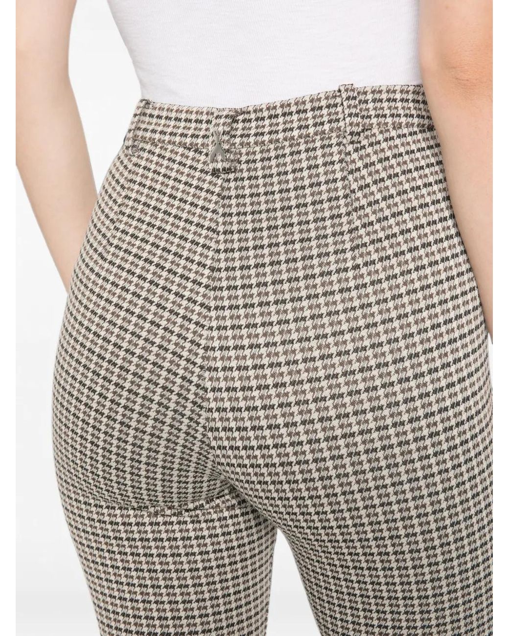 Patrizia Pepe Gray Pantalon Slim À Motif Pied-De-Poule