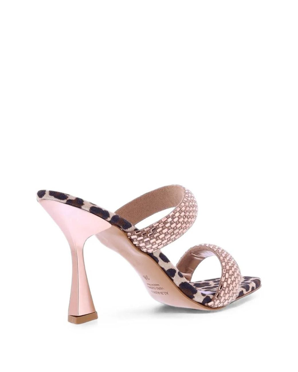 Albano Pink Rhinestone Leopard-Print Sandals