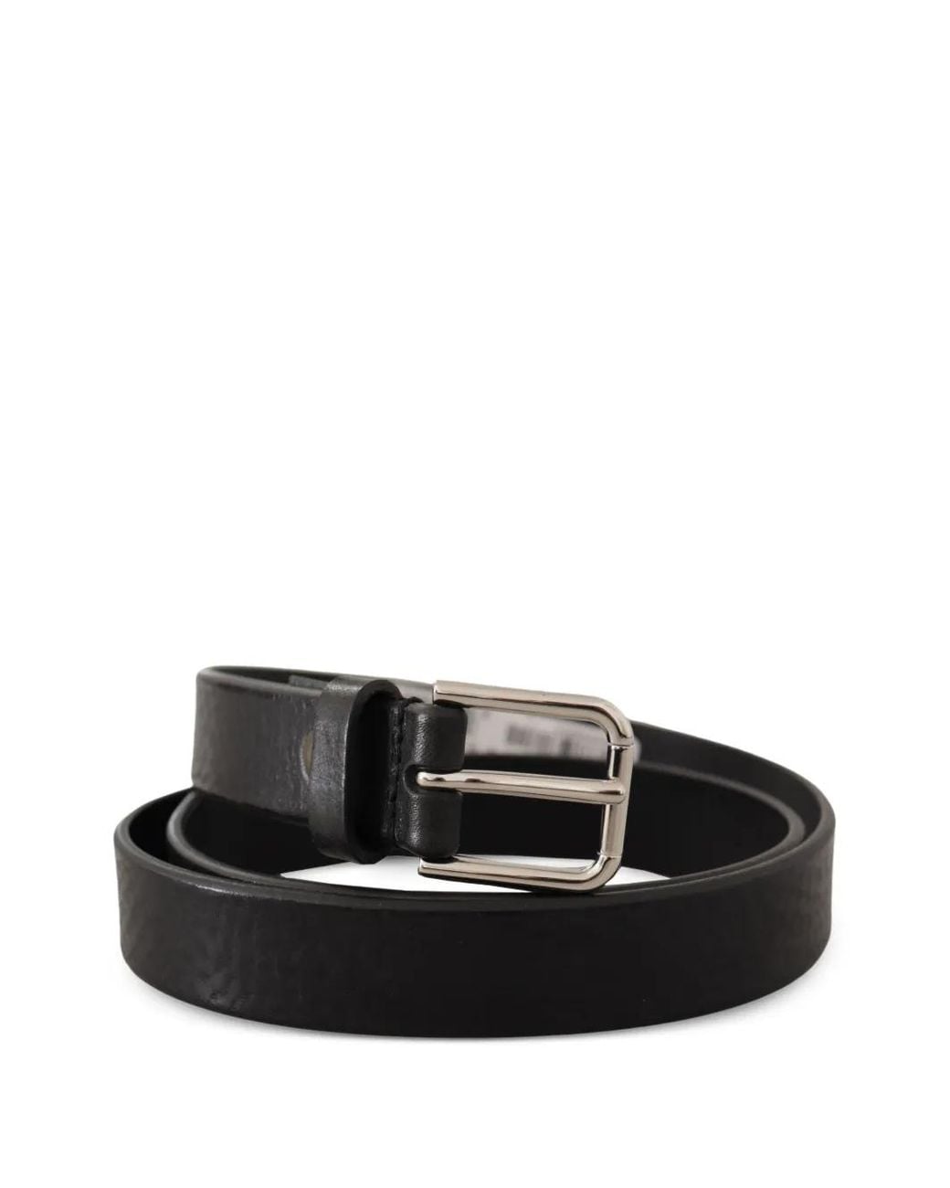 Dolce & Gabbana Black Logo-Engraved Buckle Belt for men