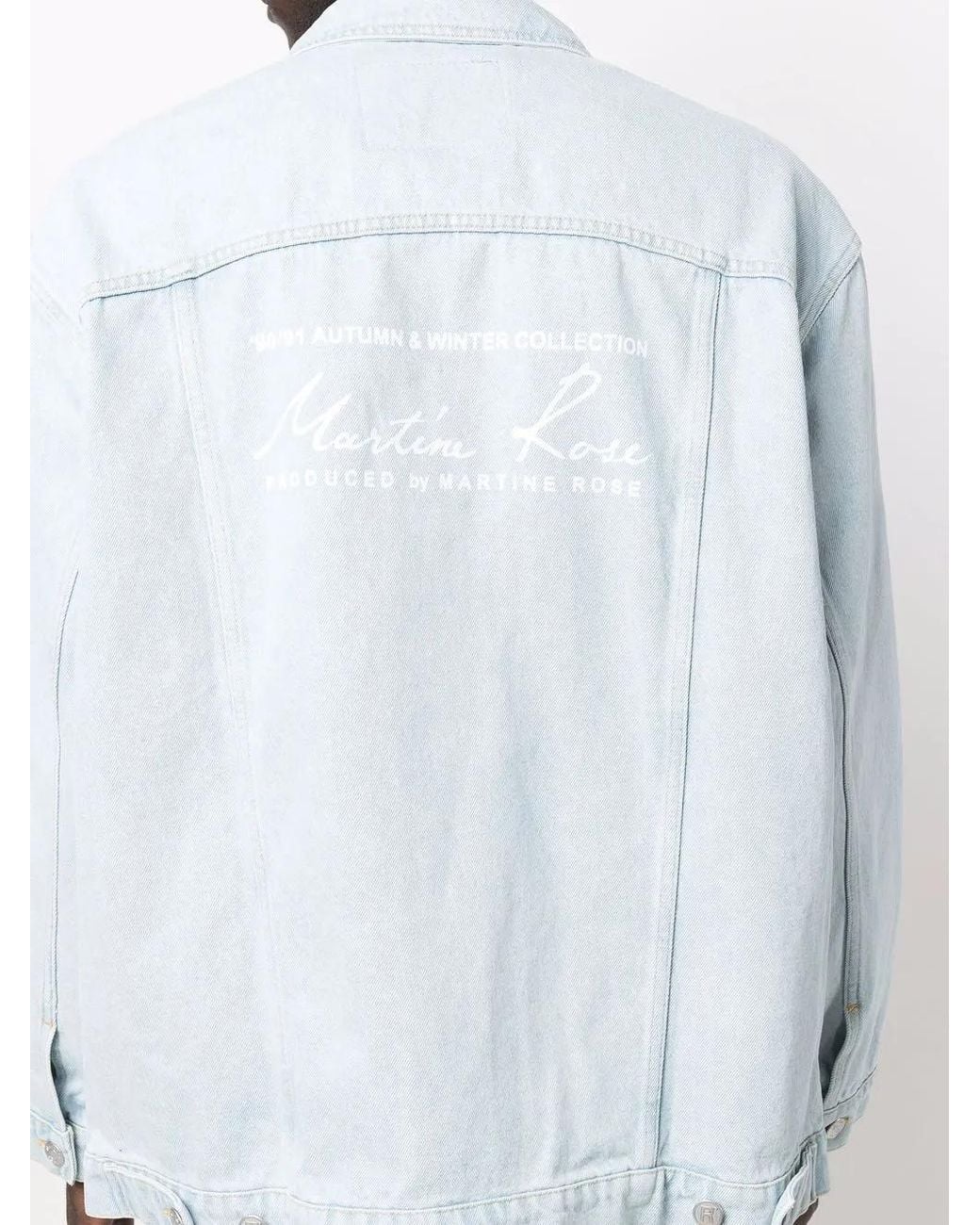 Martine Rose Blue Logo-Print Denim Jacket