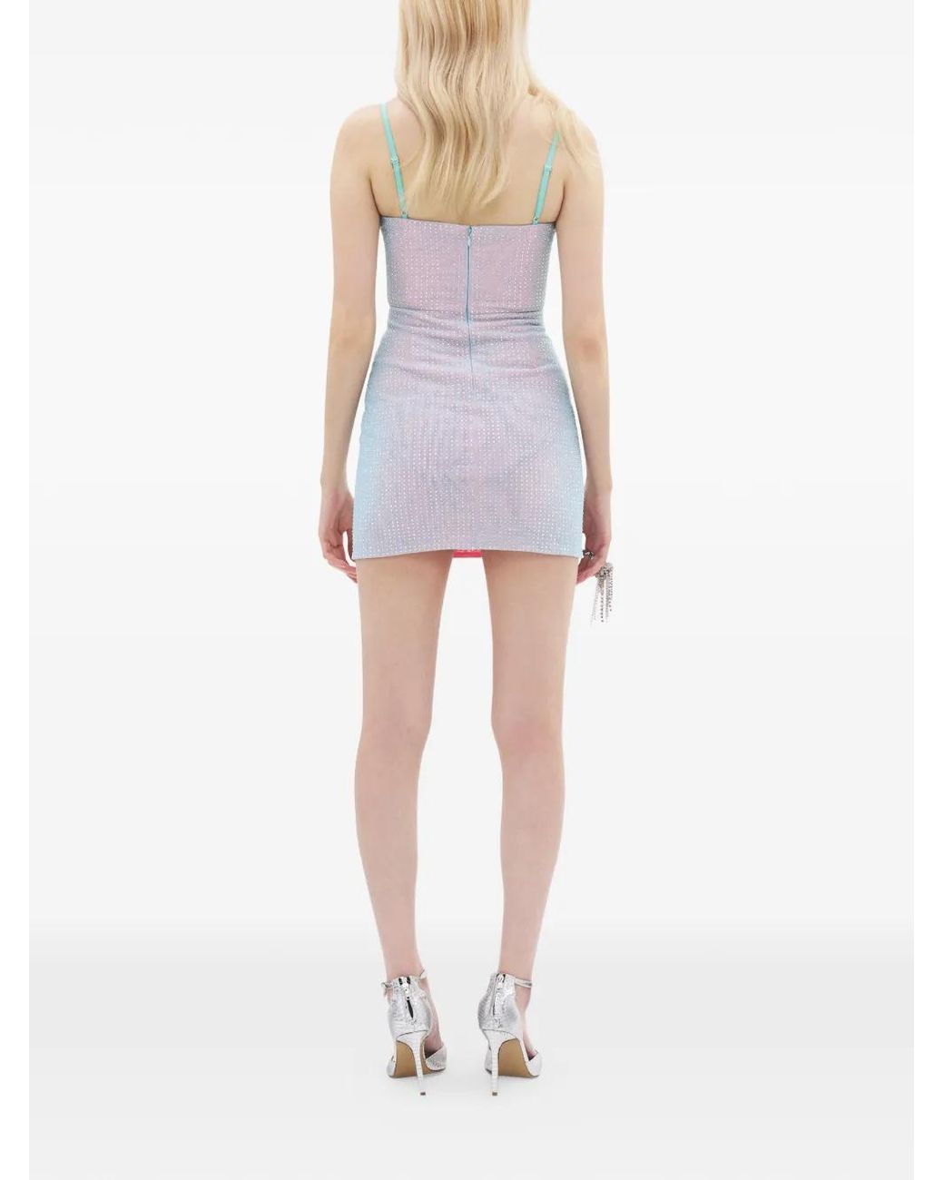 Area White Crystal-Embellished Mini Dress